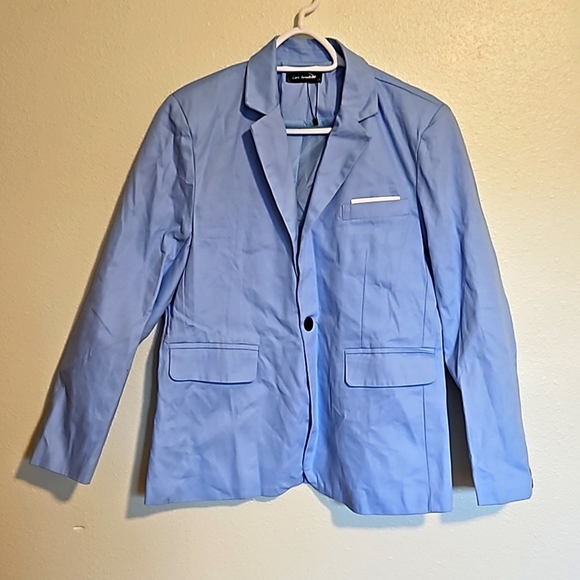 Vibrant light blue Lars Amadeus sz. S blazer NWT. Sport coat - Picture 1 of 6